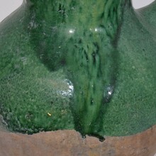 Green glazed terracotta jug or water cruche, France circa 1850-1900