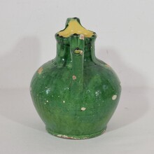 Green glazed terracotta jug or water Cruche, France circa 1850-1900