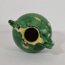 Green glazed terracotta jug or water Cruche, France circa 1850-1900