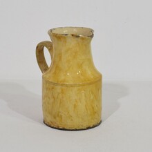 Yellow glazed earthenware water jug, France circa 1850-1900