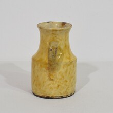 Yellow glazed earthenware water jug, France circa 1850-1900