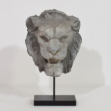 Zinc lion head ornament, France circa 1850-1900