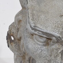 Zinc mythical lion wolf head fragment, France circa 1850-1900
