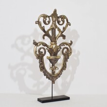 Carved and silvered wooden baroque style ornament, Italy circa 1880-1900