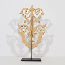 Carved and silvered wooden baroque style ornament, Italy circa 1880-1900