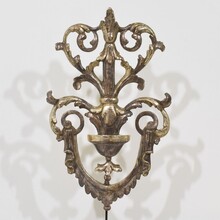 Carved and silvered wooden baroque style ornament, Italy circa 1880-1900