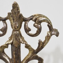 Carved and silvered wooden baroque style ornament, Italy circa 1880-1900