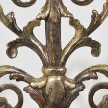 Carved and silvered wooden baroque style ornament, Italy circa 1880-1900