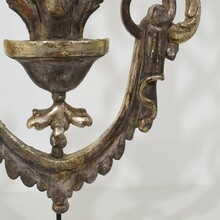 Carved and silvered wooden baroque style ornament, Italy circa 1880-1900