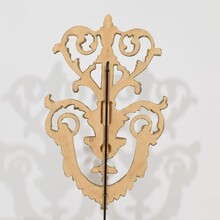 Carved and silvered wooden baroque style ornament, Italy circa 1880-1900