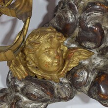 Giltwood baroque style altar with candleholders and angels, Italy circa 1850