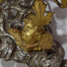 Giltwood baroque style altar with candleholders and angels, Italy circa 1850