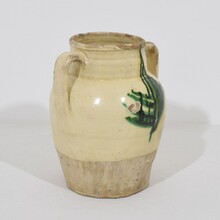 Yellow/green glazed earthenware jug/jar, Italy circa 1850-1900