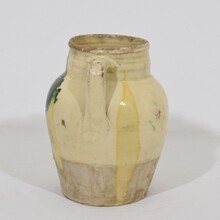 Yellow/green glazed earthenware jug/jar, Italy circa 1850-1900