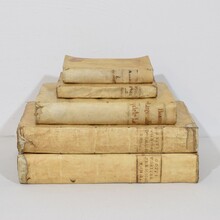 Amazing collection weathered vellum books, Spain/Italy 18th/19th century