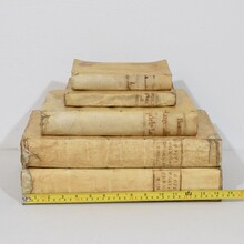 Amazing collection weathered vellum books, Spain/Italy 18th/19th century