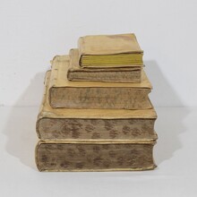 Amazing collection weathered vellum books, Spain/Italy 18th/19th century