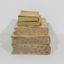 Amazing collection weathered vellum books, Spain/Italy 18th/19th century
