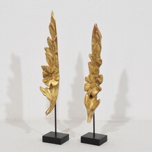 Antique carved wood baroque style ornaments, Italy circa 1850