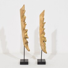 Antique carved wood baroque style ornaments, Italy circa 1850