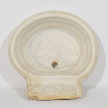 Hand carved white marble water basin, Italy circa 1750-1800