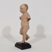 Baroque carved wooden baby jesus/nino/santo figure, Spain circa 1650-1750