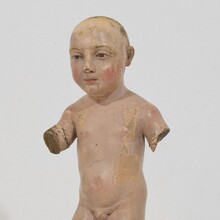 Baroque carved wooden baby jesus/nino/santo figure, Spain circa 1650-1750