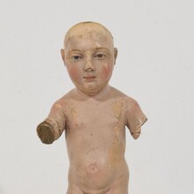 Baroque carved wooden baby jesus/nino/santo figure, Spain circa 1650-1750