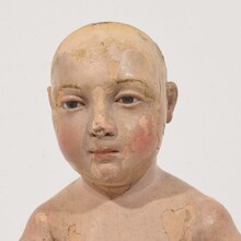 Baroque carved wooden baby jesus/nino/santo figure, Spain circa 1650-1750