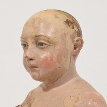 Baroque carved wooden baby jesus/nino/santo figure, Spain circa 1650-1750