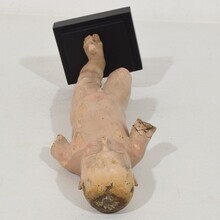 Baroque carved wooden baby jesus/nino/santo figure, Spain circa 1650-1750