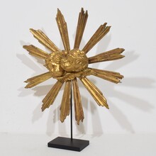 Baroque style giltwood sunburst with angelheads, Italy circa 1880-1900