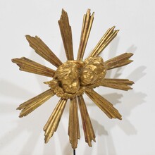 Baroque style giltwood sunburst with angelheads, Italy circa 1880-1900