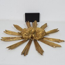 Baroque style giltwood sunburst with angelheads, Italy circa 1880-1900