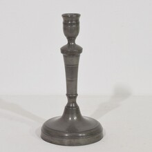 Collection of 5 pewter candleholders, France circa 1750-1850