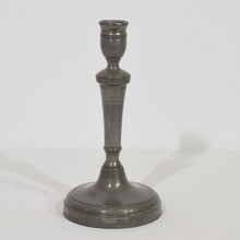 Collection of 5 pewter candleholders, France circa 1750-1850