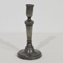 Collection of 5 pewter candleholders, France circa 1750-1850