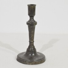 Collection of 5 pewter candleholders, France circa 1750-1850