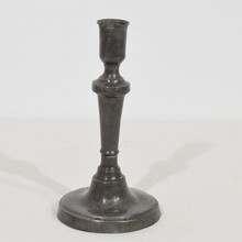 Collection of 5 pewter candleholders, France circa 1750-1850