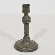 Collection of 5 pewter candleholders, France circa 1750-1850