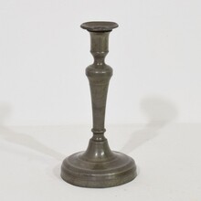 Collection of 5 pewter candleholders, France circa 1750-1850