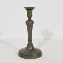 Collection of 5 pewter candleholders, France circa 1750-1850