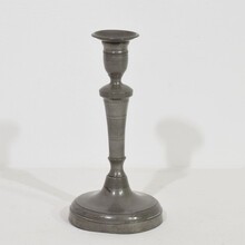 Collection of 5 pewter candleholders, France circa 1750-1850