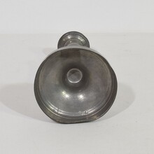 Collection of 5 pewter candleholders, France circa 1750-1850