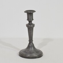 Collection of 5 pewter candleholders, France circa 1750-1850