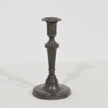 Collection of 5 pewter candleholders, France circa 1750-1850