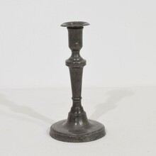 Collection of 5 pewter candleholders, France circa 1750-1850