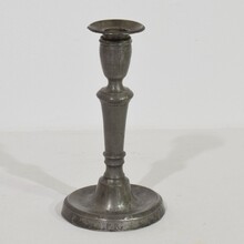 Collection of 5 pewter candleholders, France circa 1750-1850