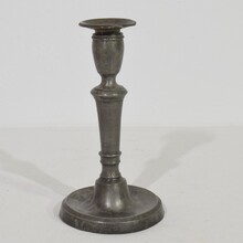 Collection of 5 pewter candleholders, France circa 1750-1850