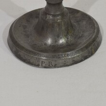 Collection of 5 pewter candleholders, France circa 1750-1850